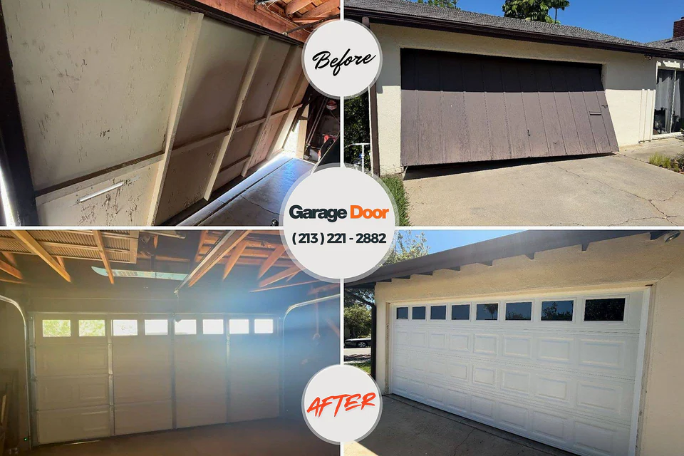 Before and after: garage door repair Salem, NJ